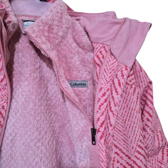 Columbia Fleece Interchange Jacket Omni-Heat Reflective Girls Pink Size L - Picture 9 of 16